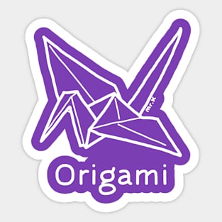 Origami Crane Japanese design in white Sticker